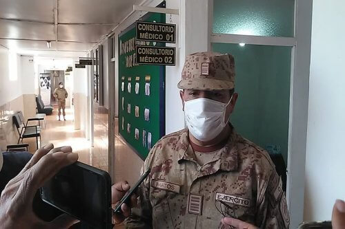 Personal militar es estricto con protocolos de bioseguridad.