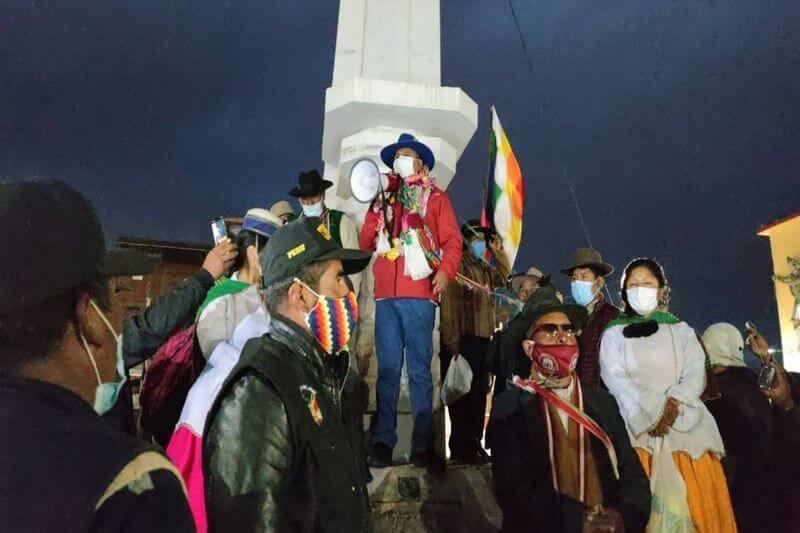 Aduviri condujo nutrido mitin en el "parque rojo" José Carlos Mariategui.