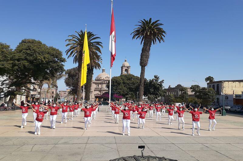 Este domingo se grabó una coreografía que se transmitirá a nivel nacional.