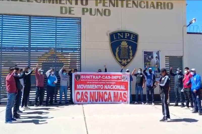 Servidores del régimen CAS protestaron en Yanamayo.