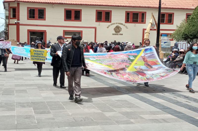 Se movilizaron por calles de la ciudad de Puno.