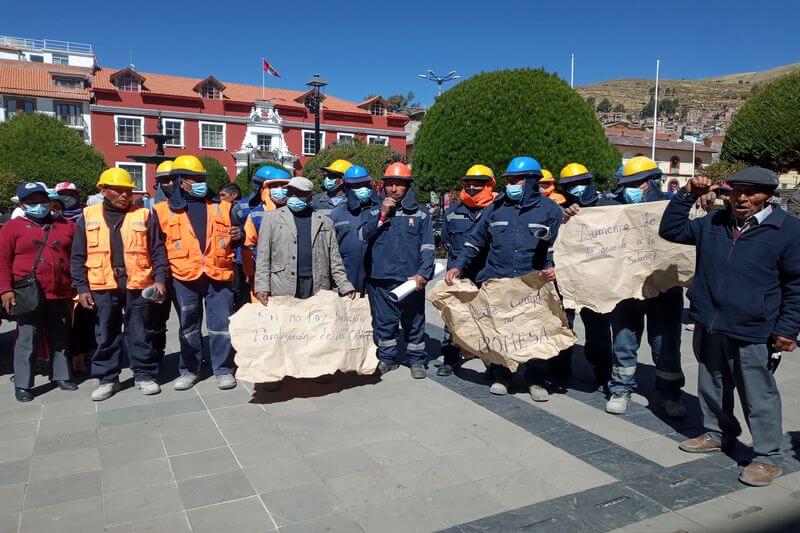 Delegados de obras llegaron para protestar en MPP.