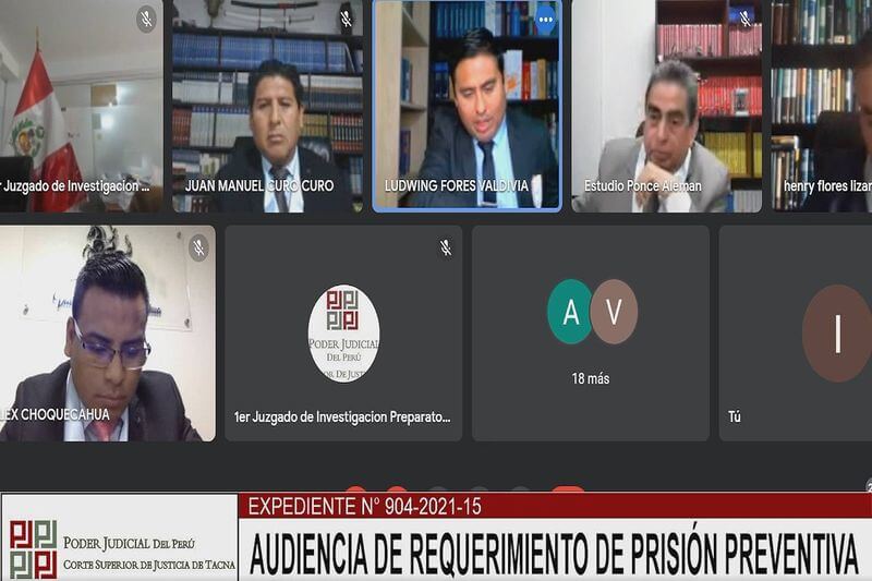 Jueza Gina Tapia Liendo dirigió audiencia desarrollada por videoconferencia.