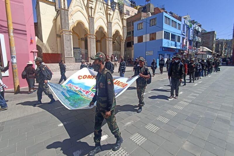 Ayer protestaron en la ciudad de Puno.