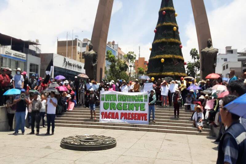 Manifestantes se concentraron en el Paseo Cívico.