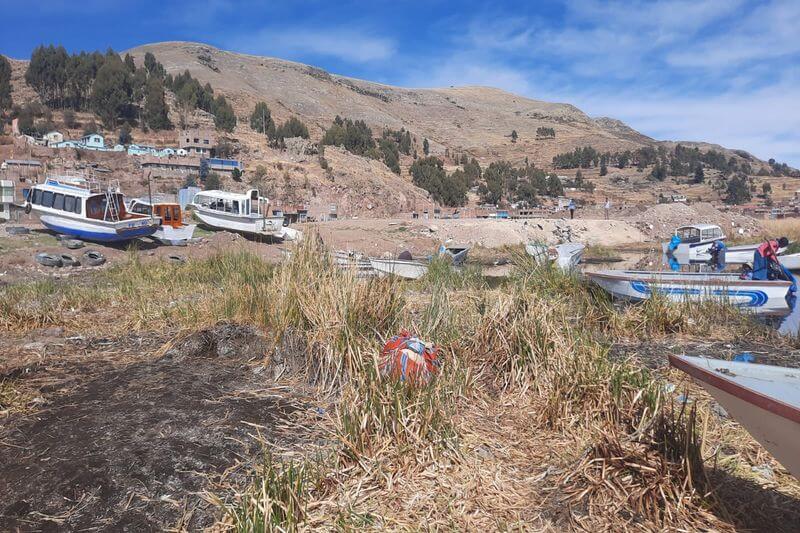 La cota del lago Titicaca se redujo a falta de lluvias.