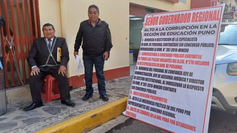 Trabajador y dirigente protestaron en el GRP.