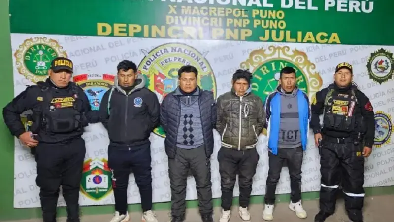 Puno: Policía Nacional detiene a miembros de la presunta banda criminal "Los carroñeros de Juliaca"