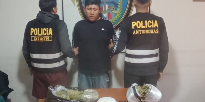 Tacna: Detienen a hombre con un kilo y 615 gr de marihuana