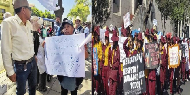 Protestan contra María Agüero.