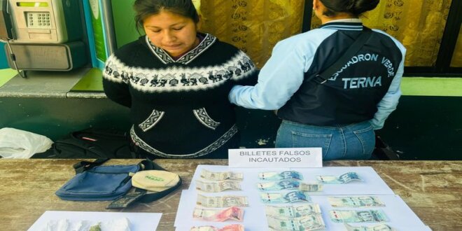 Grupo Terna detuvo a mujer con billetes de S/ 200, S/ 100 y S/ 50 la mañana de ayer.