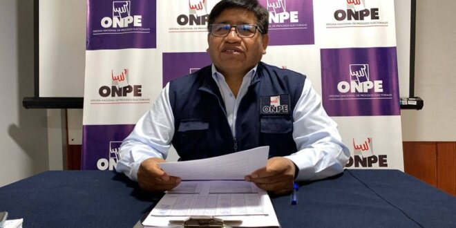 Coordinador de ONPE en Tacna, Orestes Arpasi, informó que plazo finalizó el jueves.