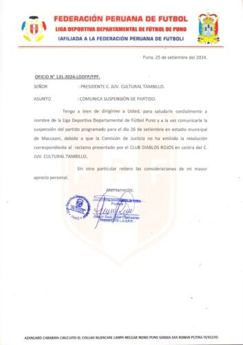 Liga Departamental suspendió la final.