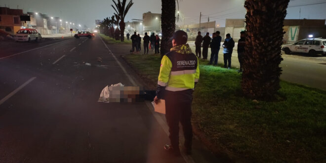 Hombre muere arrollado y vehículo se da a la fuga