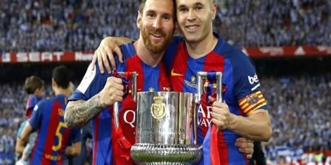 Andrés Iniesta y Messi.