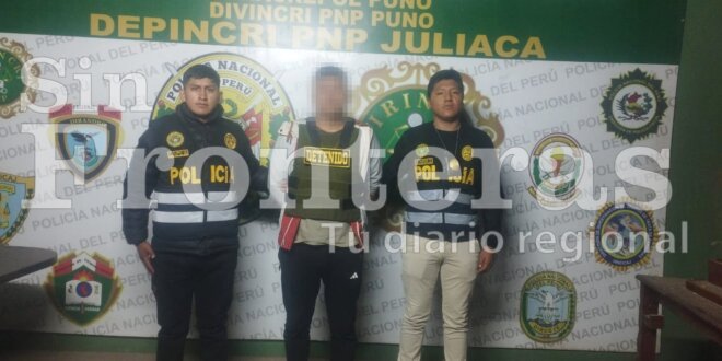 En un operativo realizado en el hotel “Encantos”, ubicado en la Avenida Tacna, la policía del Depincri PNP de Juliaca, detuvo a un varón de nombre Óscar A.G.C. (26), por presunta trata de personas en agravio de su enamorada de iniciales T.A.G. (19).