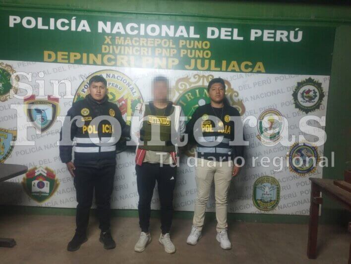 En un operativo realizado en el hotel “Encantos”, ubicado en la Avenida Tacna, la policía del Depincri PNP de Juliaca, detuvo a un varón de nombre Óscar A.G.C. (26), por presunta trata de personas en agravio de su enamorada de iniciales T.A.G. (19).