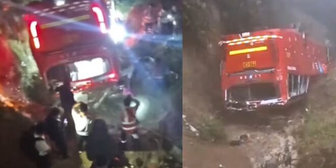 Tragedia en carretera de La Libertad: Bus se desvía y cae a un abismo con 38 personas a bordo