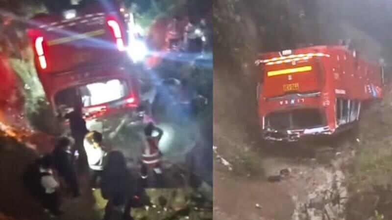 Tragedia en carretera de La Libertad: Bus se desvía y cae a un abismo con 38 personas a bordo