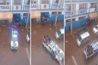 Los alumnos tuvieron que ser evacuados en una camioneta de serenazgo.