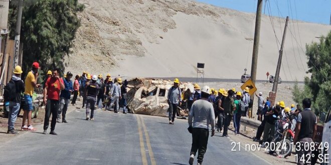 Mineros realizaron bloqueo.