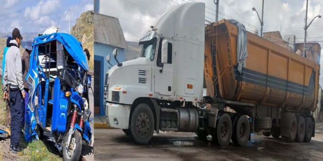 Tráiler embistió a mototaxi.