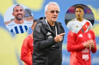 Jorge Fossati, Paolo Guerrero y Hernán Barcos.