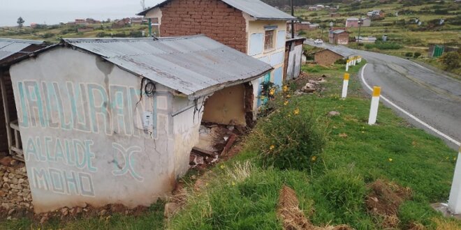 Vivienda afectada por lluvias.