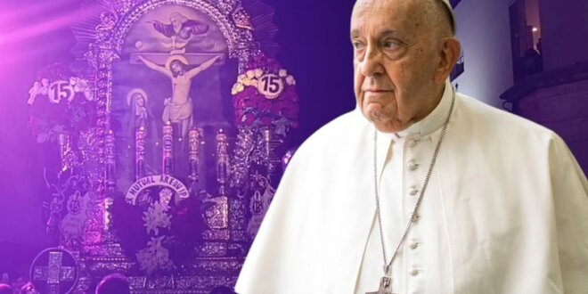 Piden la intercesión del Señor de los Milagros por el Papa Francisco.