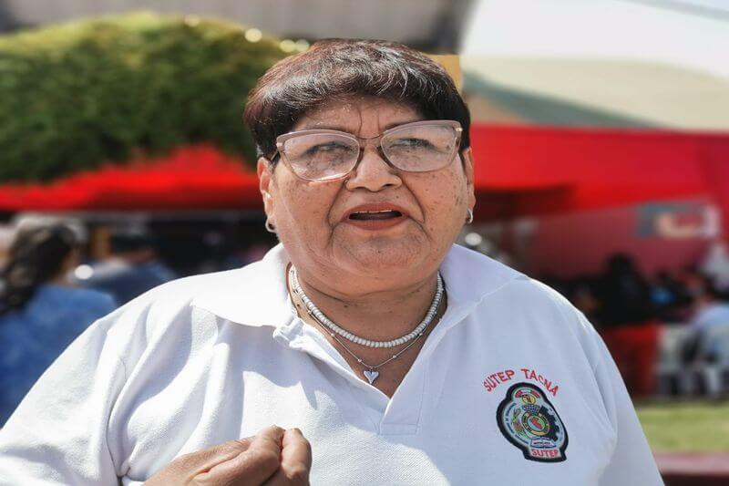 Rosana Reinoso, secretaria regional del Sutep en Tacna.