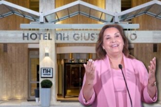 Dina Boluarte en lujoso hotel de Roma.