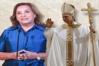 Dina Boluarte y el Papa Leon XIV.