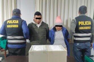 La dogra iba en unas maletas.