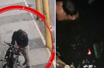 delincuentes esconden moto robada agua rio 800x533 1