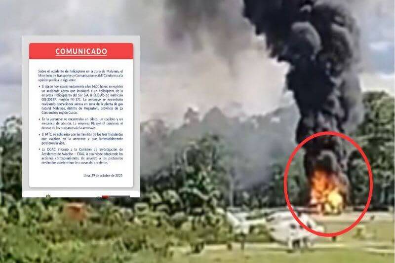 pluspetrol activa plan de emergencia tras accidente aereo en la planta de gas natural malvinas