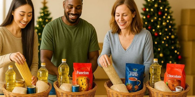 Canastas de Víveres navideñas completas: Abastece con productos esenciales 1 Canastas de Víveres navideñas completas Abastece con productos esenciales